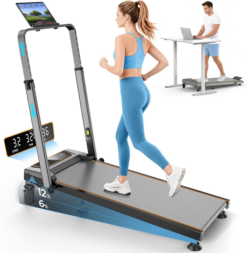 Load image into Gallery viewer, Walking Pad Treadmill with Incline Handle Bar , 2.5HP Portable Treadmill for Home