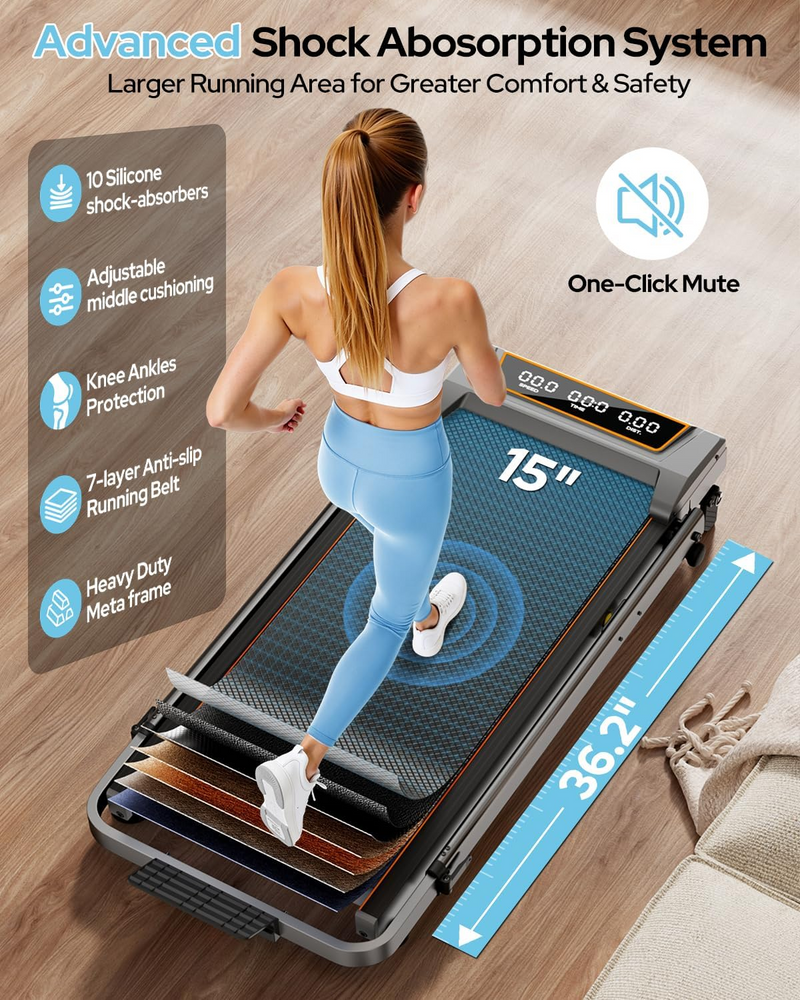 Load image into Gallery viewer, Walking Pad Treadmill with Incline Handle Bar , 2.5HP Portable Treadmill for Home