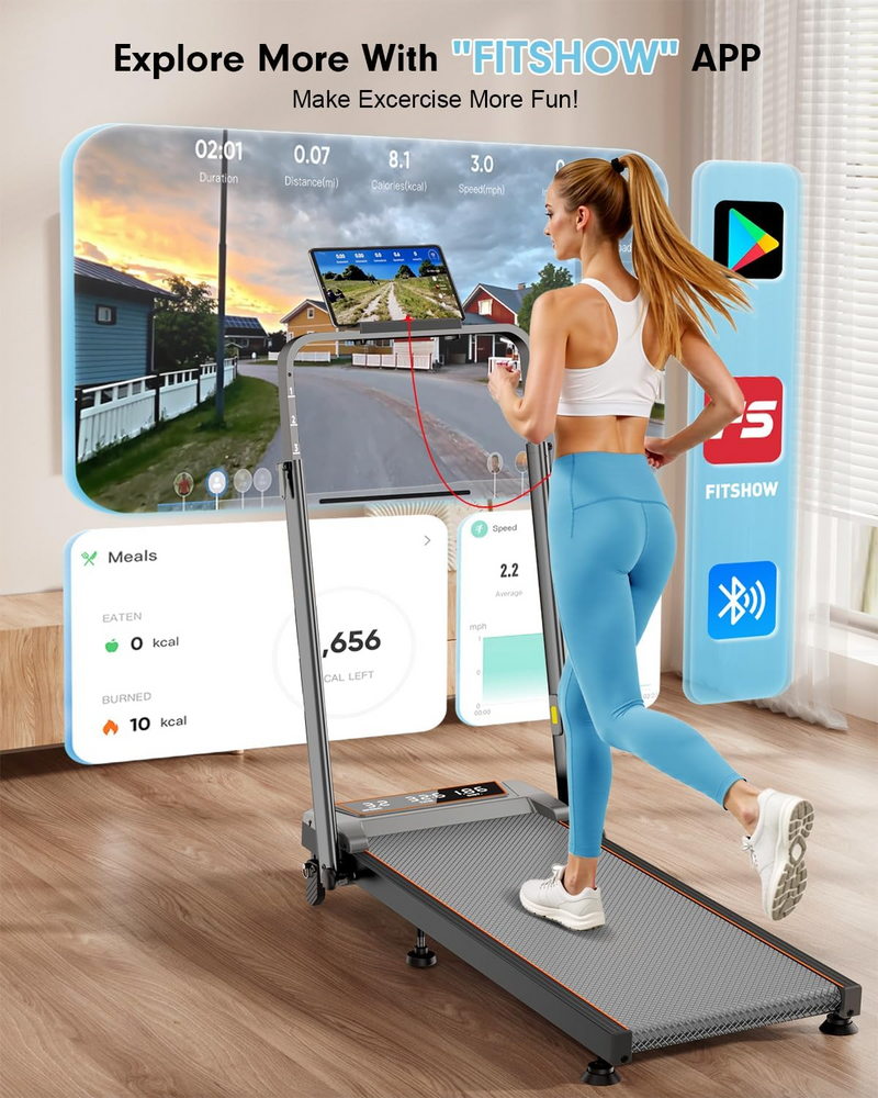 Load image into Gallery viewer, Walking Pad Treadmill with Incline Handle Bar , 2.5HP Portable Treadmill for Home