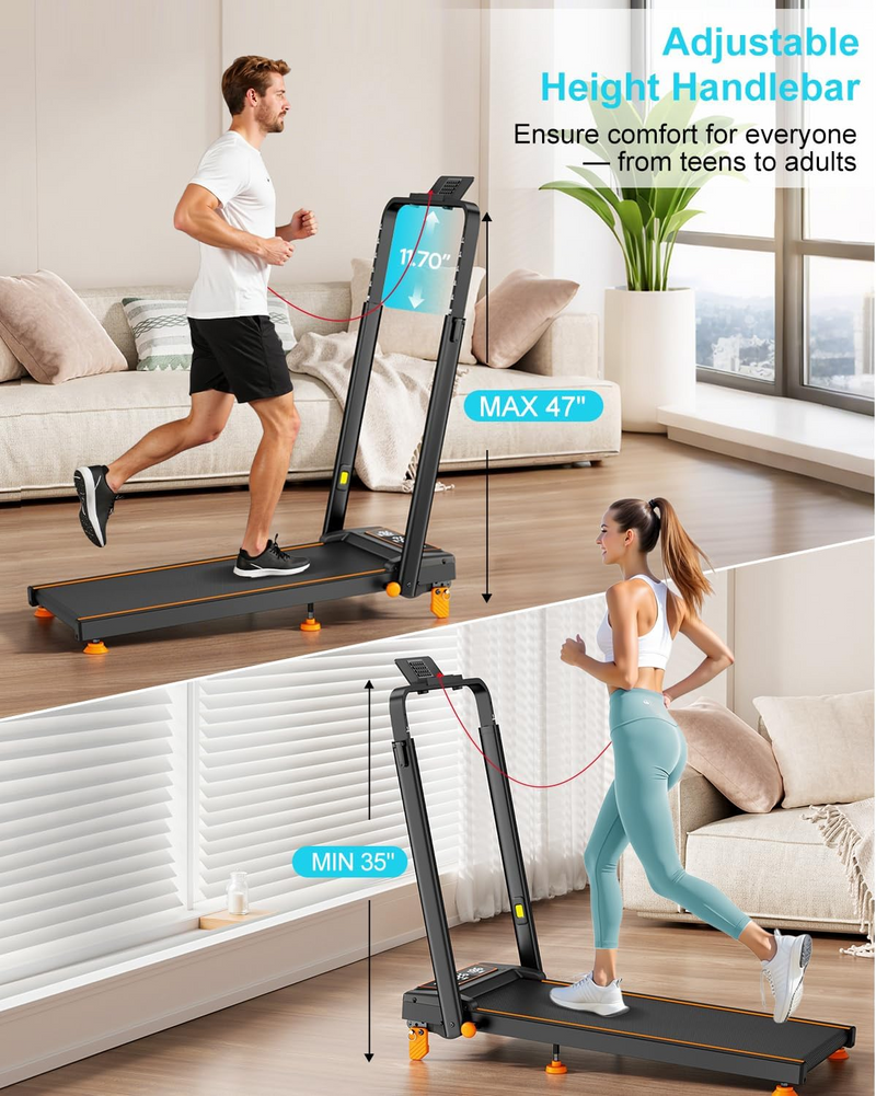 Load image into Gallery viewer, Walking Pad Treadmill with 12% Incline & Adjustable Height , 4 in 1 Folding Under Desk Treadmill