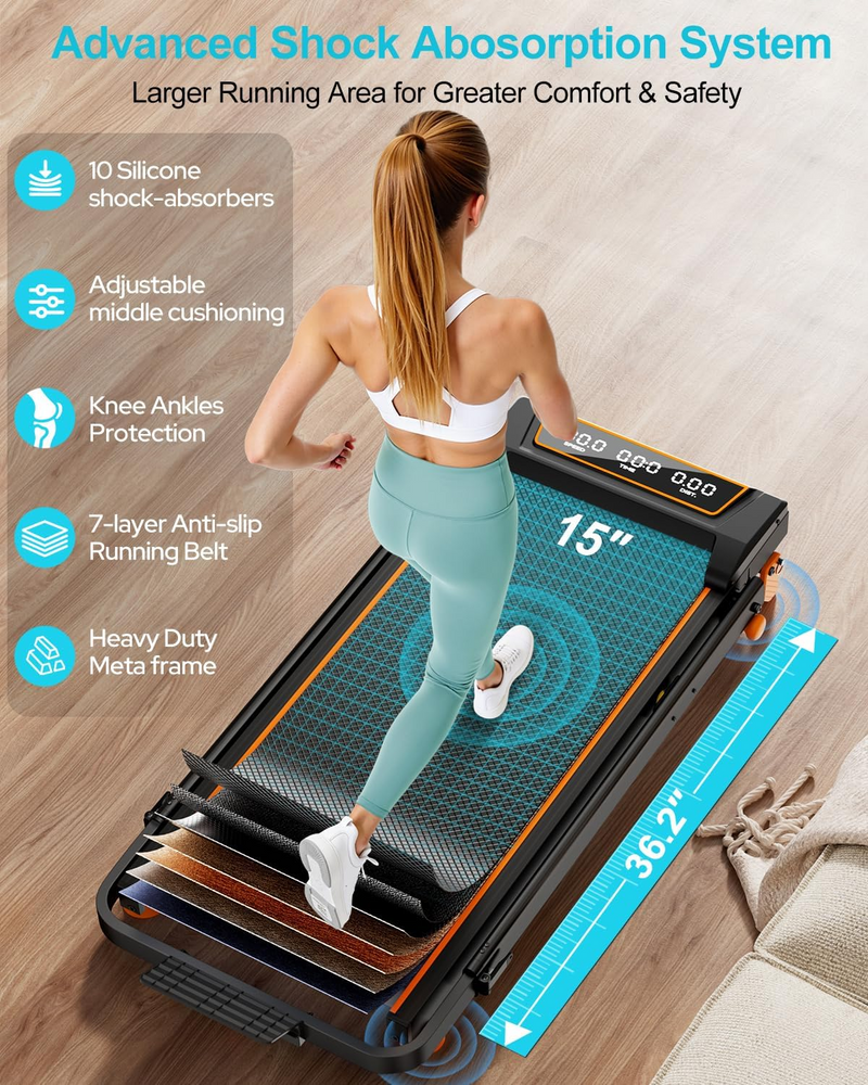 Load image into Gallery viewer, Walking Pad Treadmill with 12% Incline & Adjustable Height , 4 in 1 Folding Under Desk Treadmill