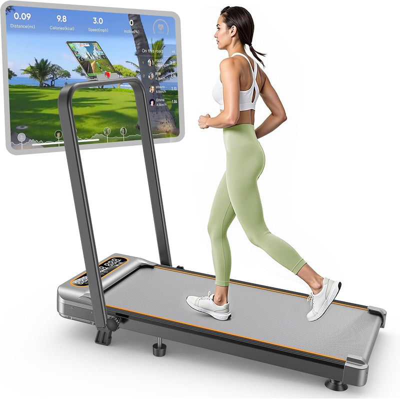 Load image into Gallery viewer, Foldable Treadmill with 10% Incline, 3.5HP Low Noise Walking Pad Treadmill with Handle Bar