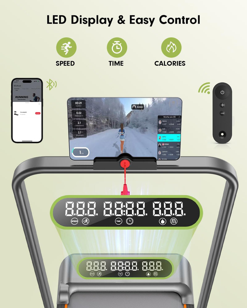 Load image into Gallery viewer, Foldable Treadmill with 10% Incline, 3.5HP Low Noise Walking Pad Treadmill with Handle Bar