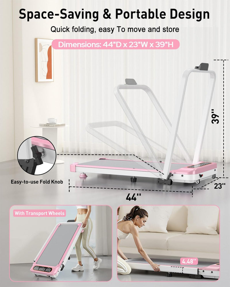 Load image into Gallery viewer, Foldable Treadmill with 8% Incline , Upgrade 3.5HP Low Noise Walking Pad Treadmill with Handle Bar - Rayspace