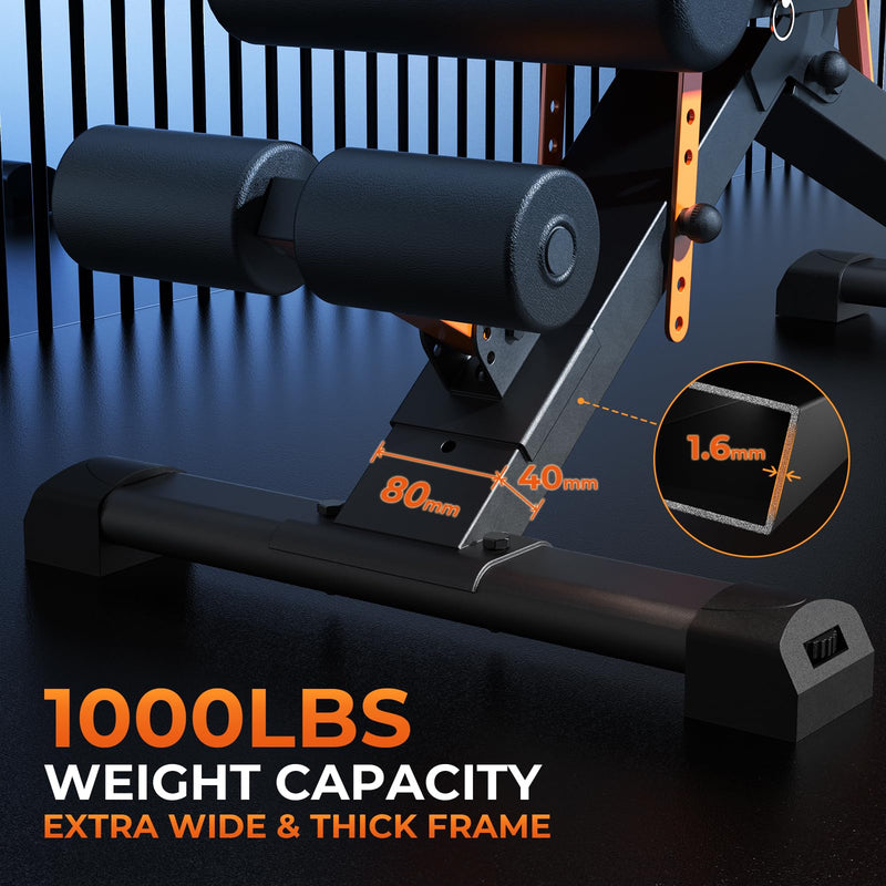 Load image into Gallery viewer, 1000LBS Adjustable Weight Bench - Foldable Flat/Incline Bench for Home Gym Strength Training with 36" Backrest and Heavy - Duty Steel Frame - Rayspace
