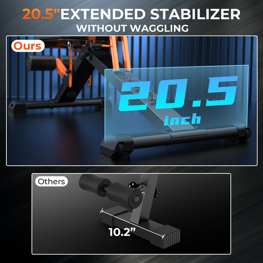 1000LBS Adjustable Weight Bench - Foldable Flat/Incline Bench for Home Gym Strength Training with 36" Backrest and Heavy - Duty Steel Frame - Rayspace