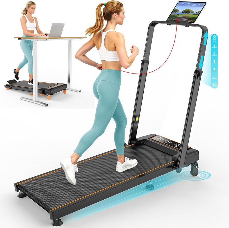 Load image into Gallery viewer, Walking Pad Treadmill with 12% Incline &amp;  Adjustable Height , 4 in 1 Folding Under Desk Treadmill
