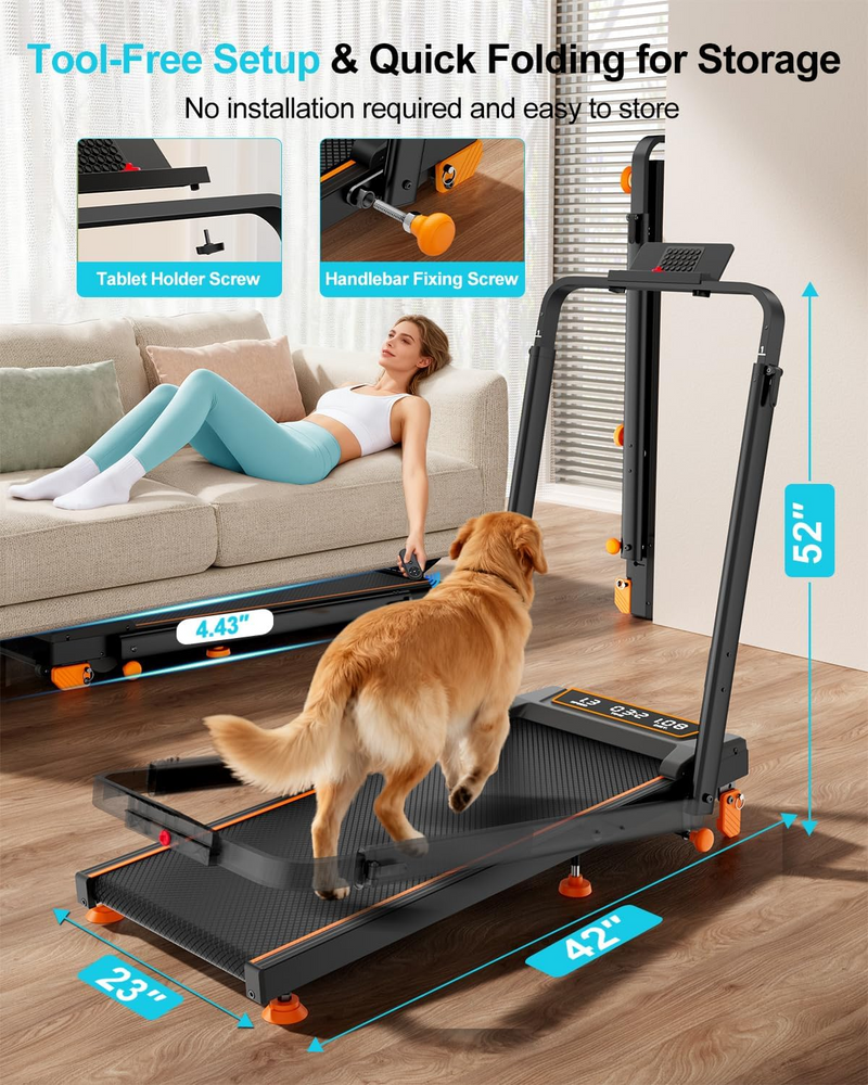 Load image into Gallery viewer, Walking Pad Treadmill with 12% Incline &amp;  Adjustable Height , 4 in 1 Folding Under Desk Treadmill
