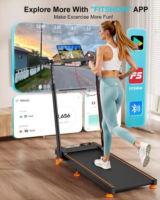 Walking Pad Treadmill with 12% Incline &  Adjustable Height , 4 in 1 Folding Under Desk Treadmill