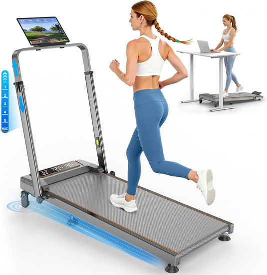 Walking Pad Treadmill with 12% Incline & Adjustable Height