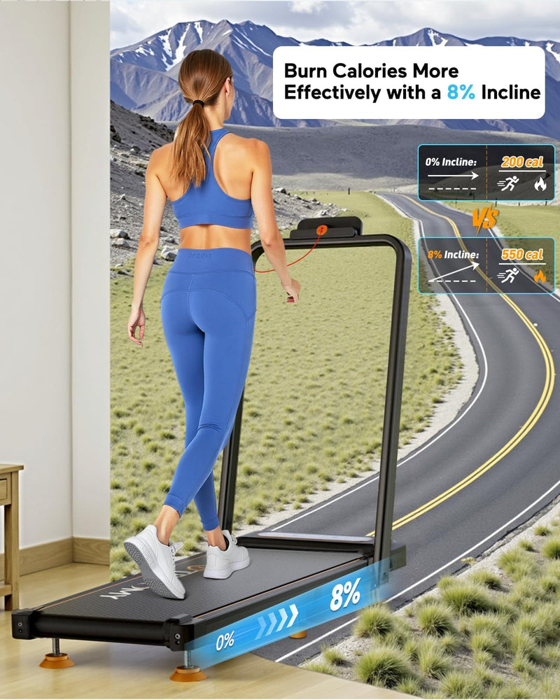Load image into Gallery viewer, 2025 Upgrade Walking Pad Treadmill with 8% Incline &amp; Handle Bar , 3.5HP Portable Treadmill for Home Small - Rayspace
