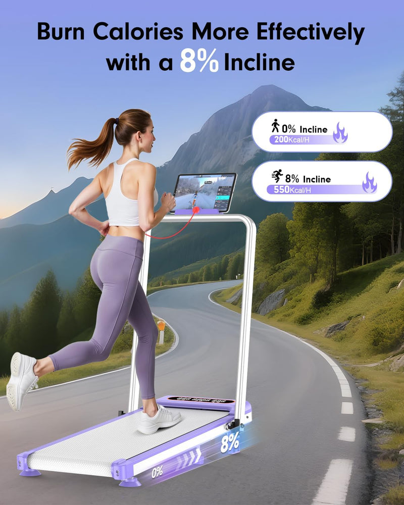 Load image into Gallery viewer, Walking Pad with 10% Incline, 3.5HP Lower Noise Than Other, Walking Pad Treadmill with Handle Bar, Portable Treadmills for Home
