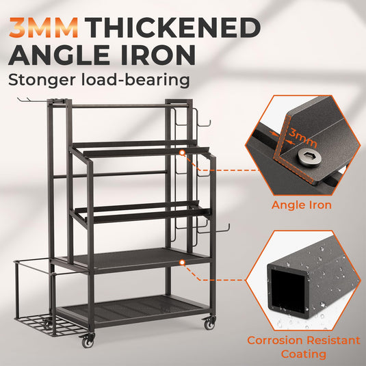 600LBS Dumbbell Rack - Adjustable Weight Stand with Wheels for Home Gym Storage - Rayspace