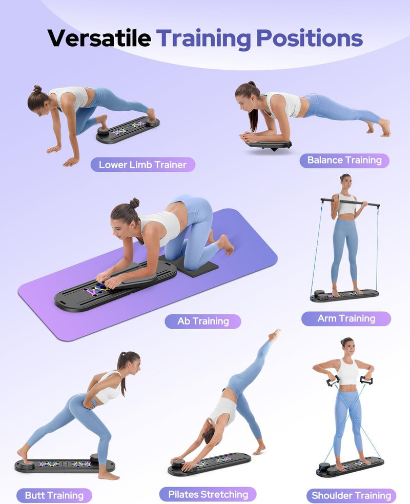 Load image into Gallery viewer, Pilates Board, Foldable Pilates Reformer Set 7 in 1 Multi-Purpose pilates equipment for Women Full Body Workouts at Home
