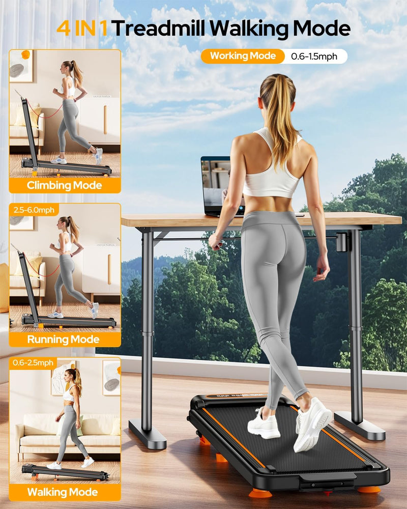 Load image into Gallery viewer, Folding Walking Pad with 12% Incline/RGB Light/Dual Screen Display, 3.5HP Treadmills for Home
