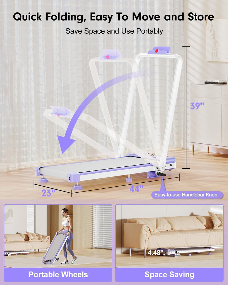 Load image into Gallery viewer, Walking Pad with 10% Incline, 3.5HP Lower Noise Than Other, Walking Pad Treadmill with Handle Bar, Portable Treadmills for Home
