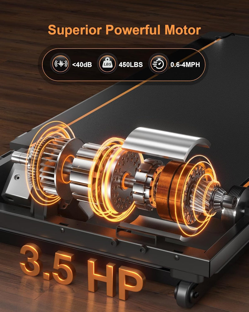 Load image into Gallery viewer, Walking Pad Treadmill with 15% Auto Incline 12-Level, Under Desk Treadmill for Home 450 lbs Capacity, Walking Pad with Incline, RGB UI Screen, Bluetooth Speaker &amp; APP, 3.5HP Quiet Desk Treadmills
