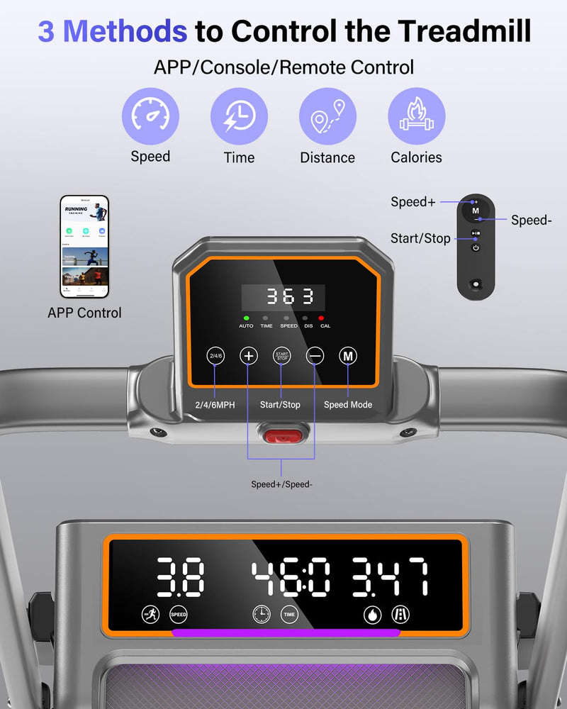 Load image into Gallery viewer, Walking Pad Treadmill with 12% Incline &amp; Dual LED Display, 4 in 1 Walking Pad with Handle Bar
