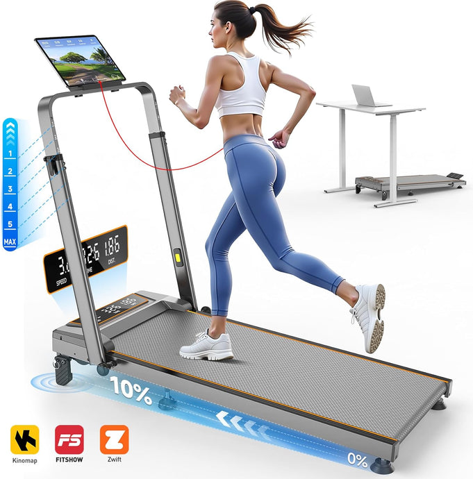 Walking Pad Treadmill with 12% Incline & Adjustable Height
