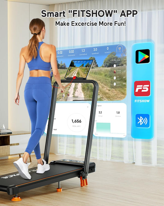 2025 Upgrade Walking Pad Treadmill with 8% Incline & Handle Bar, 3.5HP Portable Treadmill for Home Small