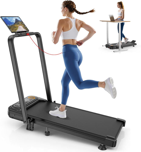Walking Pad with 8% Incline, Upgrade 3.5HP Low Noise Treadmill with Handle Bar