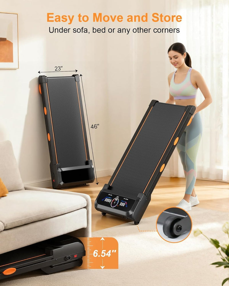 Load image into Gallery viewer, Walking Pad Treadmill with 15% Auto Incline 12-Level, Under Desk Treadmill for Home 450 lbs Capacity, Walking Pad with Incline, RGB UI Screen, Bluetooth Speaker &amp; APP, 3.5HP Quiet Desk Treadmills
