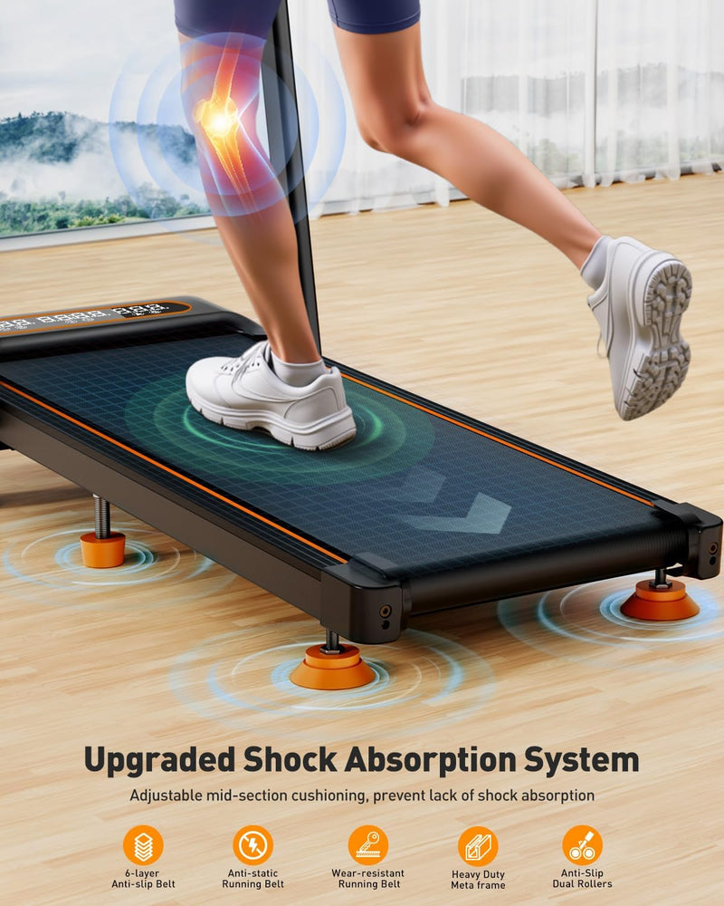 Load image into Gallery viewer, Walking Pad with 10% Incline &amp; Handle Bar, Low Noise Walking Pad Treadmill for Home Small, Trisomy 3.5HP Treadmill with Incline, 4 in 1 Portable Compact Walking Pad with Incline/APP 350lbs
