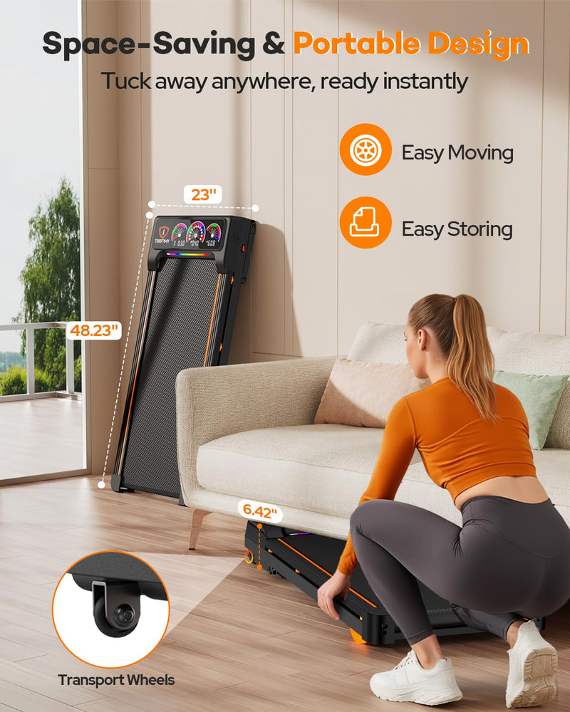 Load image into Gallery viewer, Walking Pad Treadmill with 15% 12-Level Auto Incline, 450 lbs Capacity UI Screen, 3.5HP Quiet Under Desk Treadmill
