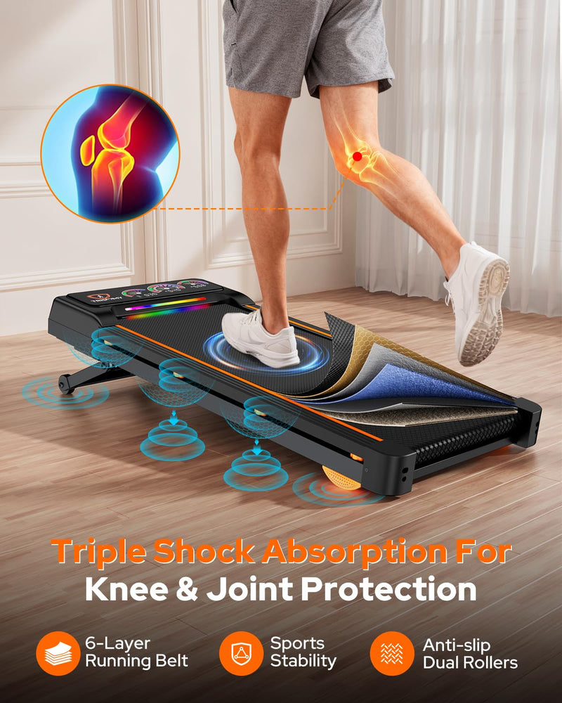 Load image into Gallery viewer, Walking Pad Treadmill with 15% 12-Level Auto Incline, 450 lbs Capacity UI Screen, 3.5HP Quiet Under Desk Treadmill
