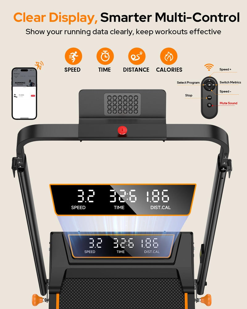 Load image into Gallery viewer, Walking Pad Treadmill with 12% Incline &amp; Adjustable Height, 4 in 1 Folding Under Desk Treadmill
