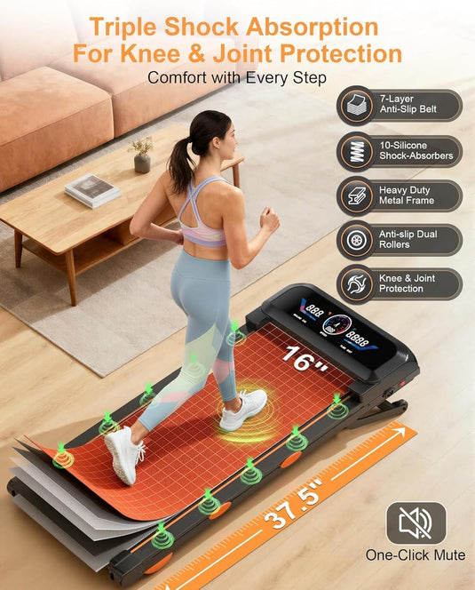 Walking Pad Treadmill with 15% Auto Incline 12-Level, Under Desk Treadmill for Home 450 lbs Capacity, Walking Pad with Incline, RGB UI Screen, Bluetooth Speaker & APP, 3.5HP Quiet Desk Treadmills