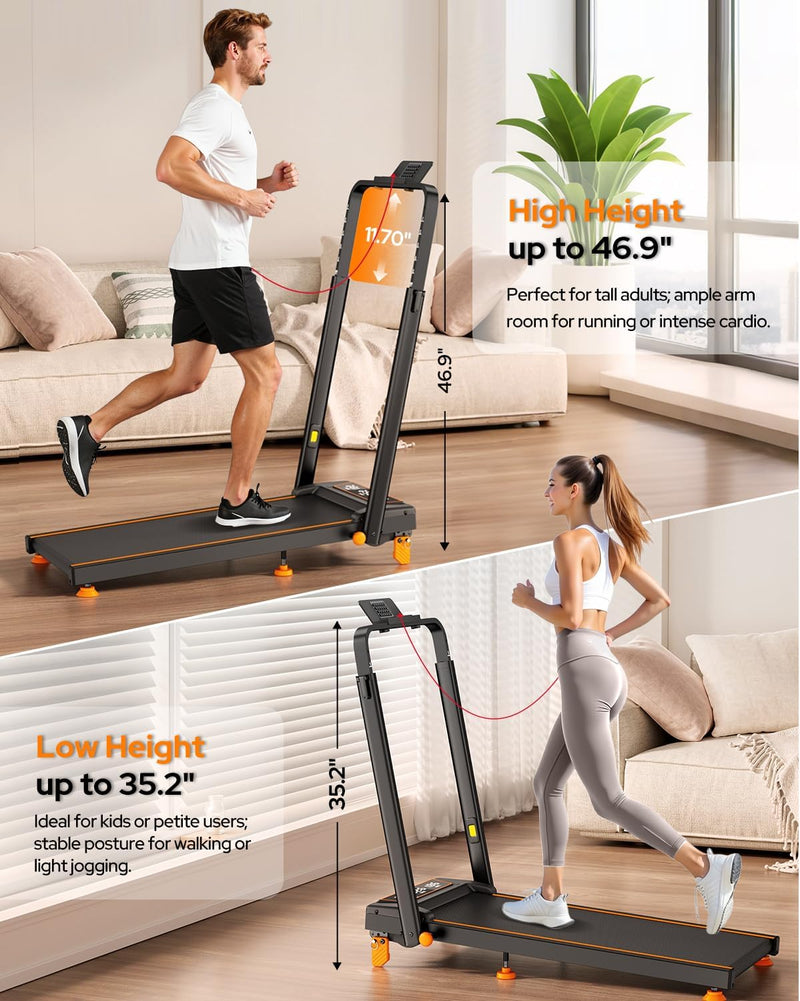 Load image into Gallery viewer, Walking Pad Treadmill with 12% Incline &amp; Adjustable Height, 4 in 1 Folding Under Desk Treadmill
