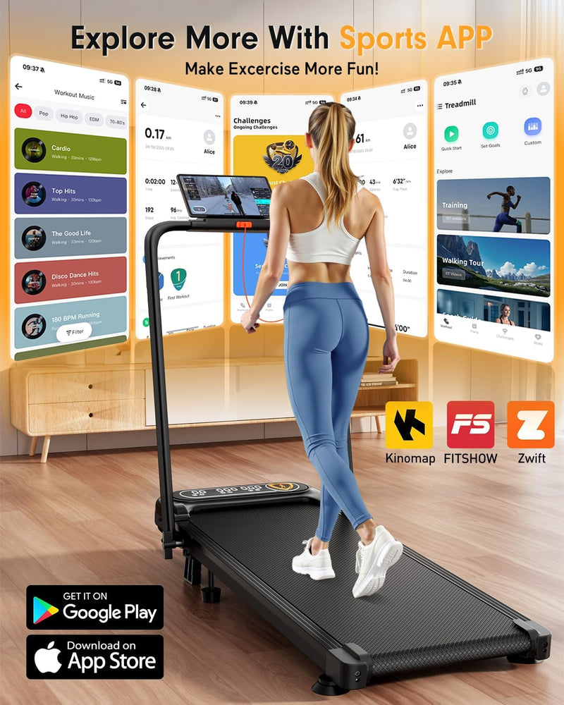 Load image into Gallery viewer, Walking Pad with 8% Incline, Upgrade 3.5HP Low Noise Treadmill with Handle Bar
