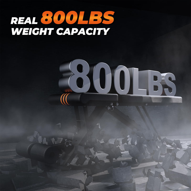 Load image into Gallery viewer, 800LBS Adjustable Weight Bench - Foldable Incline/Decline Bench for Home Gym - Rayspace
