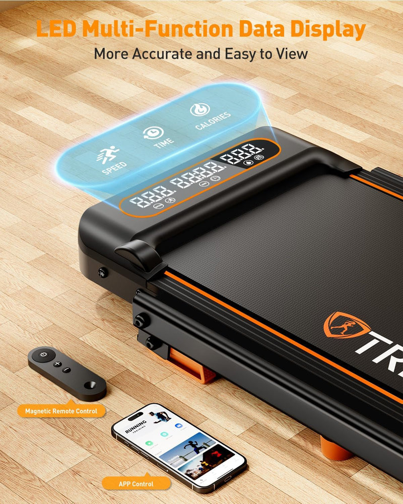 Load image into Gallery viewer, Walking Pad with 10% Incline &amp; Handle Bar, Low Noise Walking Pad Treadmill for Home Small, Trisomy 3.5HP Treadmill with Incline, 4 in 1 Portable Compact Walking Pad with Incline/APP 350lbs
