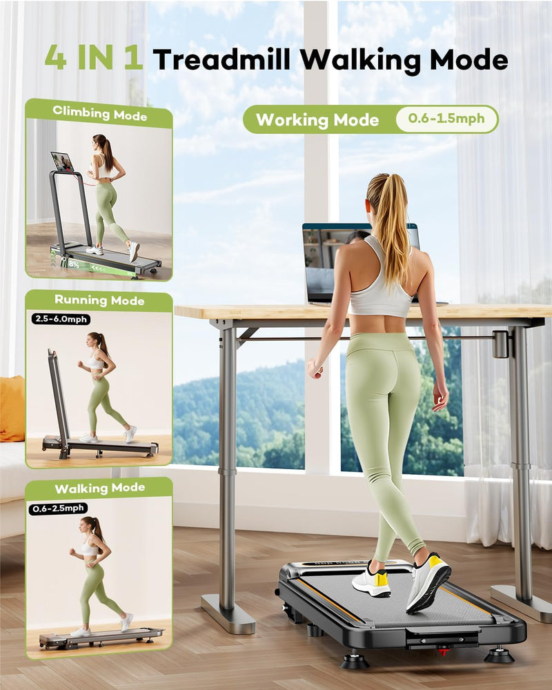 Load image into Gallery viewer, Foldable Treadmill with 10% Incline, 3.5HP Low Noise Walking Pad Treadmill with Handle Bar - Rayspace
