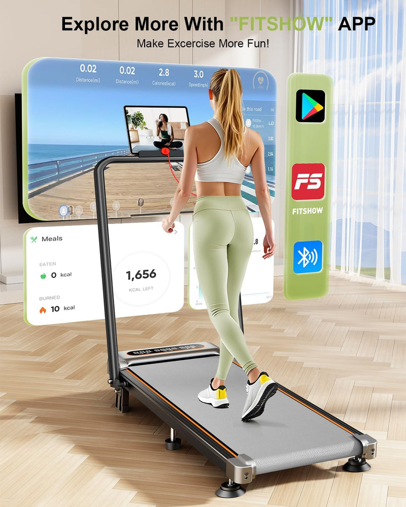 Load image into Gallery viewer, Foldable Treadmill with 10% Incline, 3.5HP Low Noise Walking Pad Treadmill with Handle Bar - Rayspace
