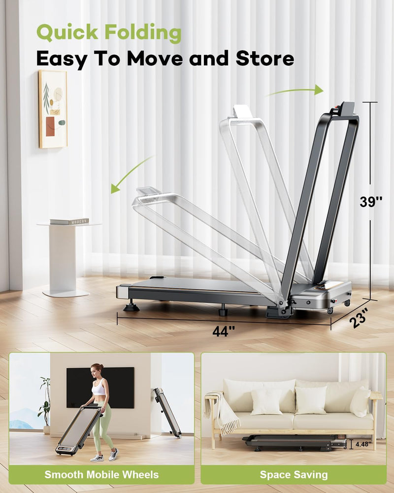 Load image into Gallery viewer, Foldable Treadmill with 10% Incline, 3.5HP Low Noise Walking Pad Treadmill with Handle Bar - Rayspace
