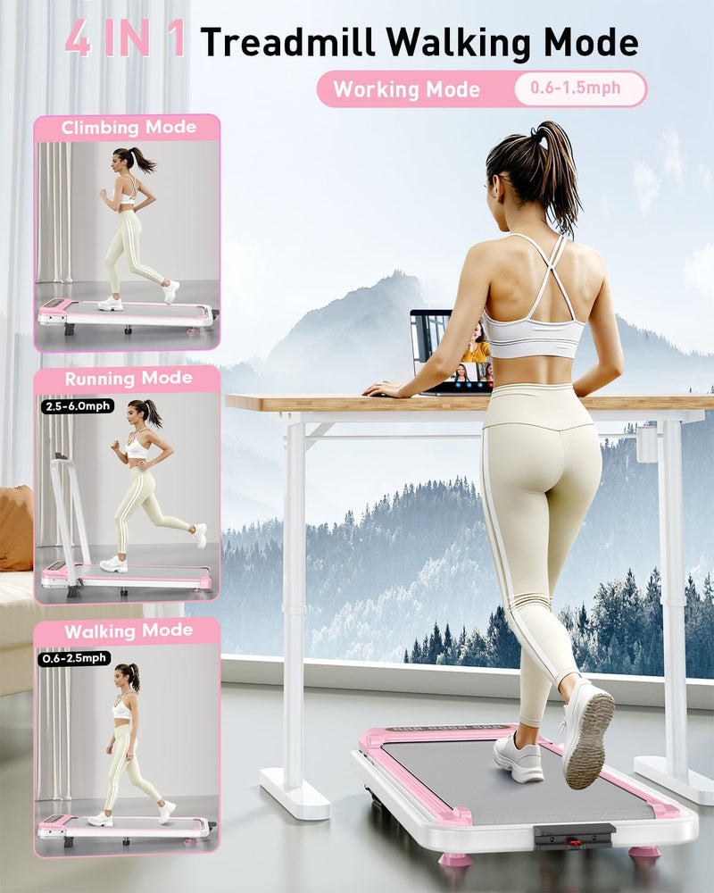 Load image into Gallery viewer, Foldable Treadmill with 8% Incline , Upgrade 3.5HP Low Noise Walking Pad Treadmill with Handle Bar - Rayspace
