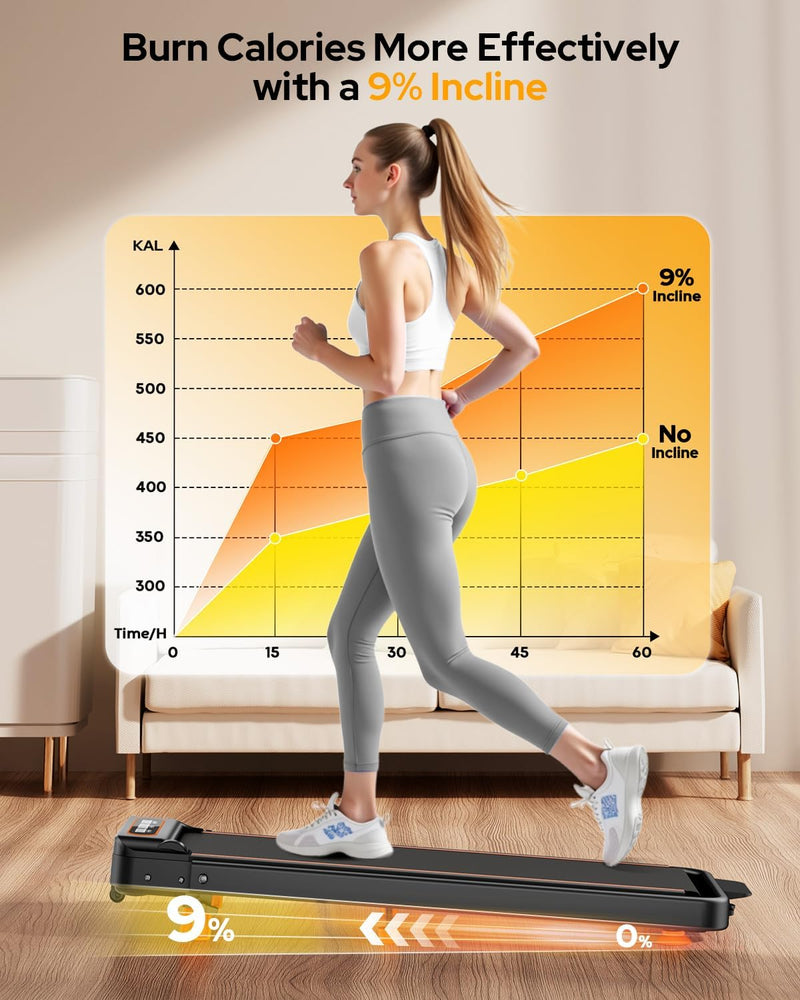 Load image into Gallery viewer, Folding Walking Pad with 12% Incline/RGB Light/Dual Screen Display , 3.5HP Treadmills for Home - Rayspace
