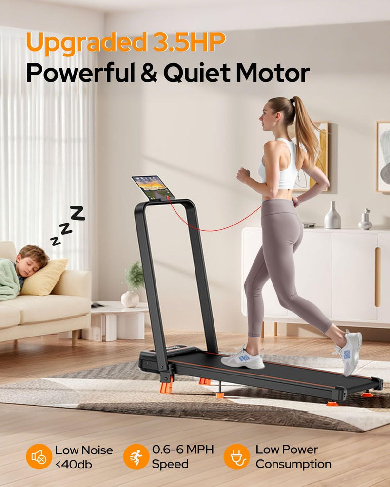 Load image into Gallery viewer, Folding Walking Pad with 12% Incline/RGB Light/Dual Screen Display , 3.5HP Treadmills for Home - Rayspace
