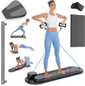Pilates Board , Foldable Pilates Reformer Set 7 in 1 Multi - Purpose pilates equipment for Women Full Body Workouts at Home - Rayspace