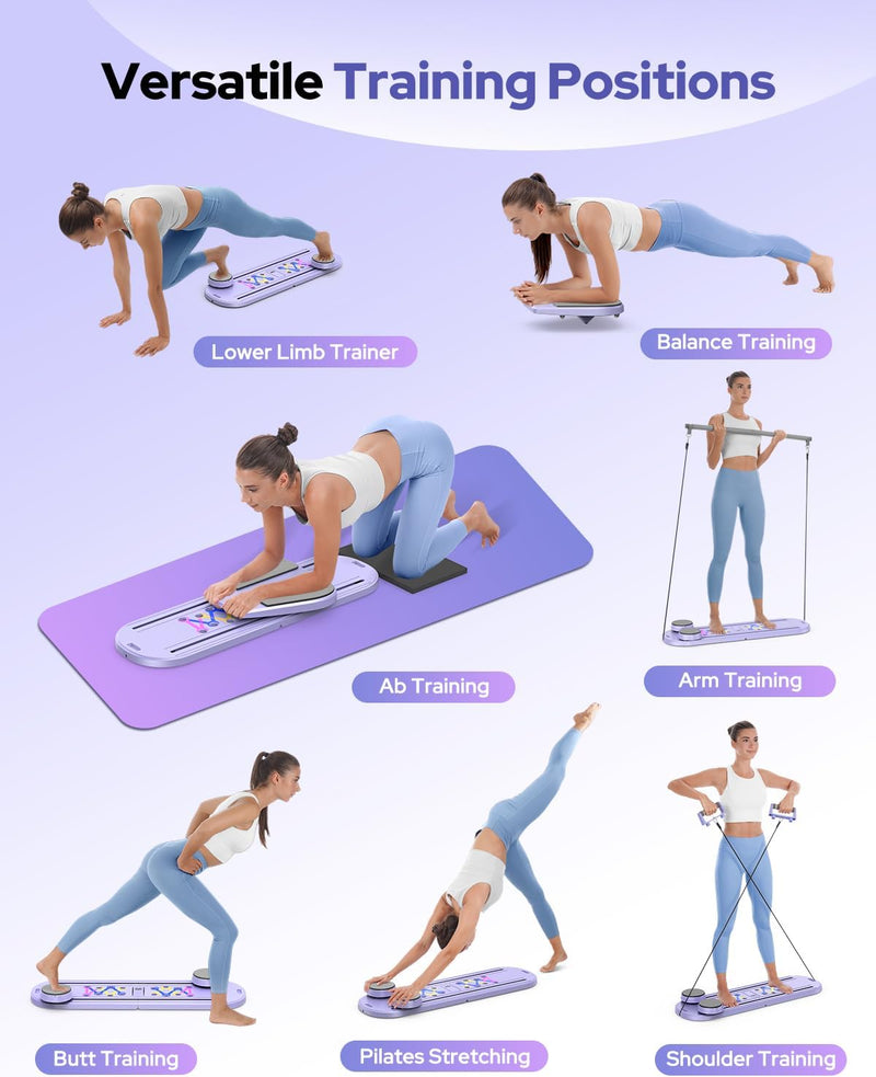 Load image into Gallery viewer, Pilates Board , Foldable Pilates Reformer Set 7 in 1 Multi - Purpose pilates equipment for Women Full Body Workouts at Home - Rayspace
