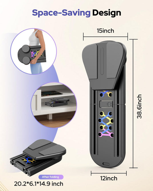 Pilates Board , Foldable Pilates Reformer Set 7 in 1 Multi - Purpose pilates equipment for Women Full Body Workouts at Home - Rayspace