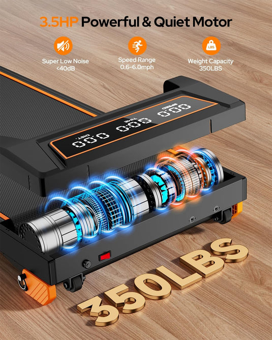 Walking Pad Treadmill with 12% Incline & Adjustable Height , 4 in 1 Folding Under Desk Treadmill - Rayspace