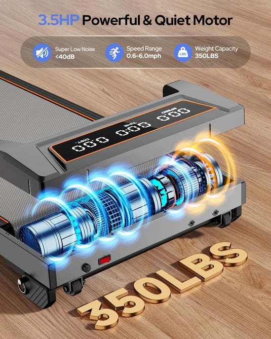 Walking Pad Treadmill with 12% Incline & Adjustable Height - Rayspace