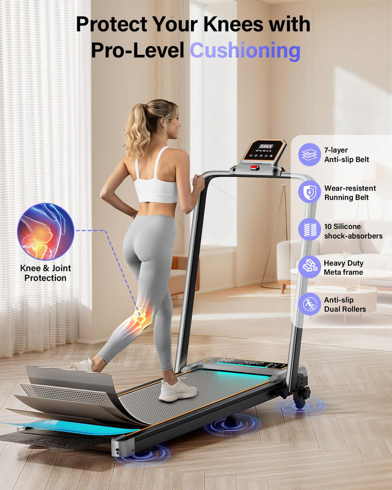 Load image into Gallery viewer, Walking Pad Treadmill with 12% Incline &amp; Dual LED Display , 4 in 1 Walking Pad with Handle Bar - Rayspace
