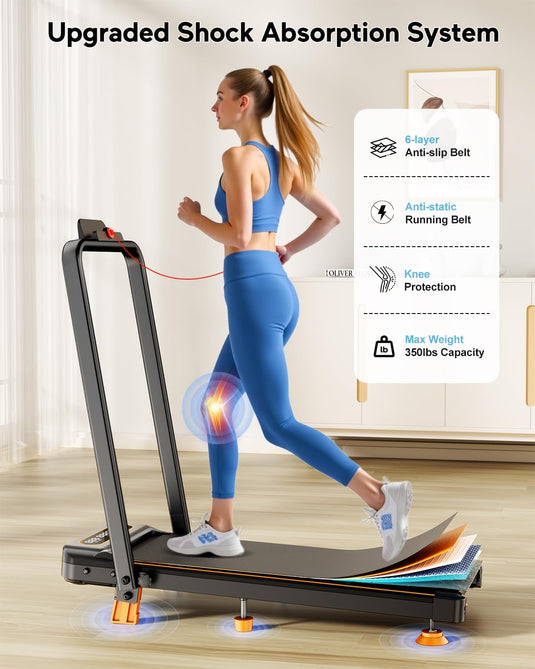Walking Pad Treadmill with 8% Incline & Handle Bar , 3.5HP Portable Treadmill for Home - Rayspace