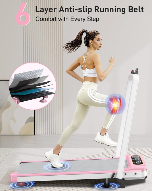 Walking Pad with 8% Incline , Upgrade 3.5HP Low Noise Treadmill with Handle Bar - Rayspace