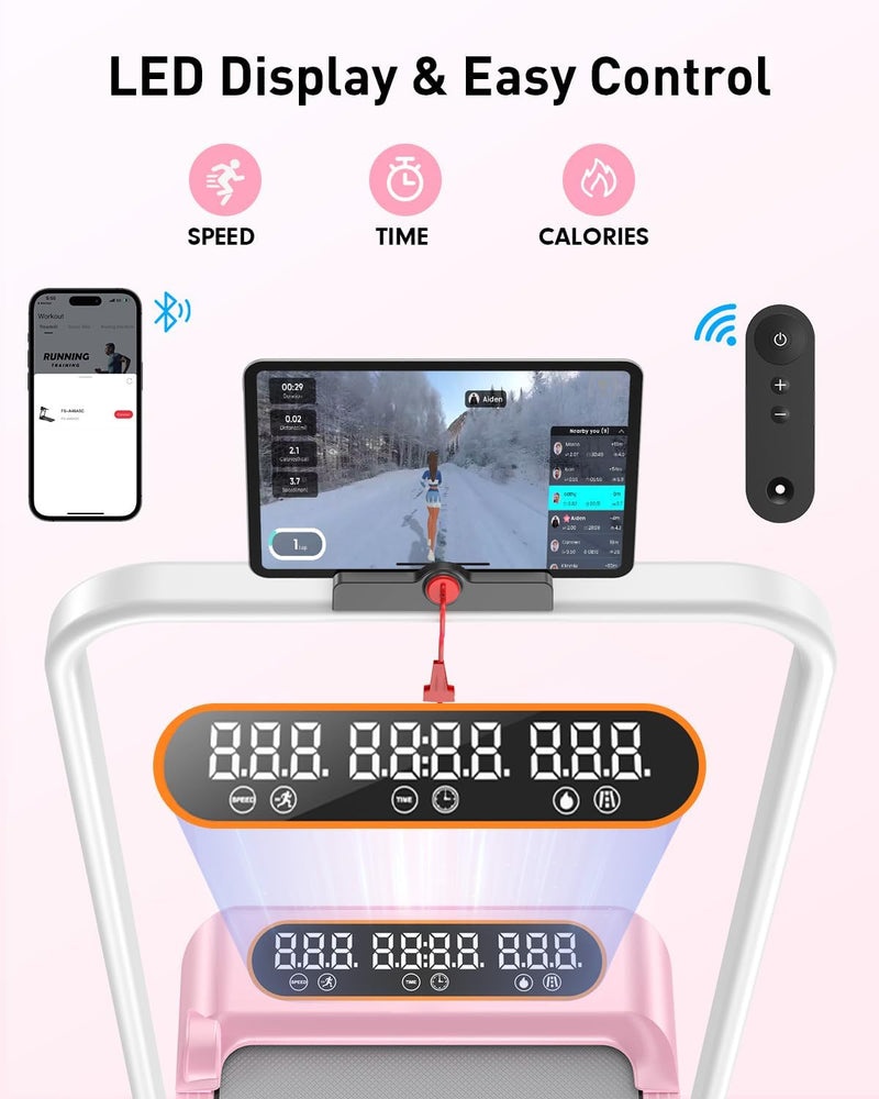 Load image into Gallery viewer, Walking Pad with 8% Incline , Upgrade 3.5HP Low Noise Treadmill with Handle Bar - Rayspace
